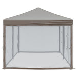 ZNTS Folding Party Tent with Sidewalls Taupe 3x6 m 93554