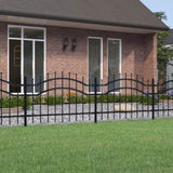 Garden Fence with Spear Top Black 239x75 cm Powder-coated Steel 151079