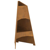 Fire Pit Brown 50 x 50 x 95 cm Weathering Steel 858941