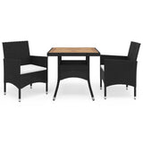 Garden Dining Set Black, Cream White 3095922