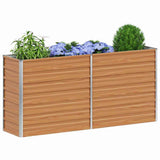 Garden Raised Bed Light Brown 160 x 40 x 77 cm Galvanised Steel 42017328