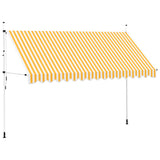 Manual Retractable Awning 400 cm Orange and White Stripes 43236