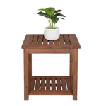 ZNTS Square Wood Side Table Carbonized Color 67801241