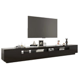 TV Cabinet with LED Lights Black 300x35x40 cm 3081925
