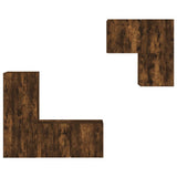 4 Piece TV Wall Units Smoked Oak Engineered Wood 3216432