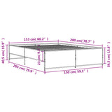 Bed Frame without Mattress Smoked Oak 150x200 cm King Size 3279884