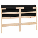 Upholstered Headboard Brown and Black 135 cm Solid Pine Wood 880185