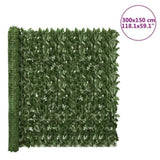 Balcony Privacy Screen with Dark Green Leaves 300x150 cm 3216424