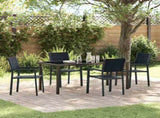 Garden Dining Set 5 pcs Black Powder-Coated Steel 3379152