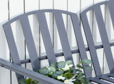 Steel Patio Garden Bench Loveseats for Outdoors Park Yard Slatted Design Grey T3398P322176