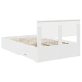 Bed Frame with Headboard White 135 x 190 cm Engineered Wood 3408272