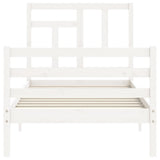 Bed Frame without Mattress White 90x200 cm Solid Wood 3194947