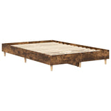 Bed Frame No Mattress Smoked Oak 135x190 cm Double Engineered Wood 861070