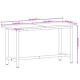 Workbench 150x55x81.5 cm Solid Wood Beech and Metal 3188905