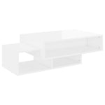 ZNTS Coffee Table High Gloss White 105x55x32 cm Engineered Wood 808528