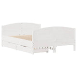Bed Frame without Mattress White 140x200 cm Solid Wood Pine 3301789