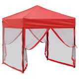 Folding Party Tent with Sidewalls Red 2x2 m 93513
