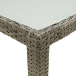 Garden Table 150x90x75 cm Tempered Glass and Poly Rattan Grey 316707