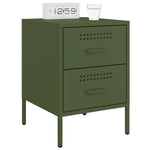 ZNTS Bedside Cabinets 2 pcs Olive Green 36x39x50.5 cm Steel 842931