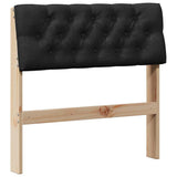 Upholstered Headboard Black 80 cm Solid Pine Wood 879201