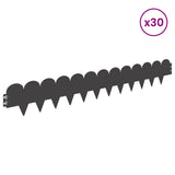 Lawn Edging 30 pcs 103 x 15 cm Steel Black 8008646