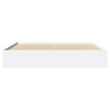 Bed Frame White Engineered wood, Plywood Double Storage 3295625