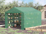 Walk-in Greenhouse with 4 Tier 24 Shelves, Portable Grow House with Roll-up Zipped Door, 244 x 180 x T3398P315886