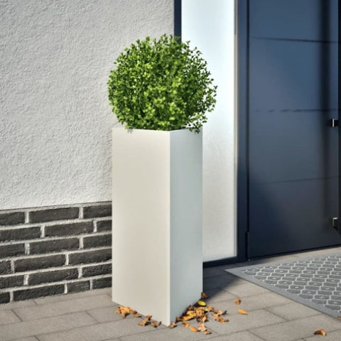 ZNTS Garden Planters 2 pcs White Triangular 40x34.5x70 cm Steel 851160