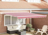 Retractable Awning Red and White 300 x 250 cm 3329979