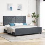 ZNTS Bed Frame Dark Grey 200x200 cm Velvet 3344898