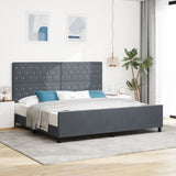 ZNTS Bed Frame Dark Grey 200x200 cm Velvet 3344898