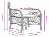 Garden Dining Set with Cushion 5 pcs Grey and Black Rattan 3380249