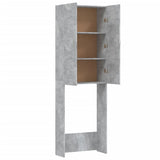Washing Machine Cabinet Concrete Grey 64x25.5x190 cm 808417