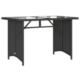 2 Piece Garden Dining Set with Cushions Black Poly Rattan 366329