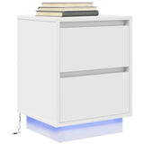 Bedside Cabinets with LED Lights 2 pcs White 38x34x50 cm 861284