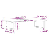 Basin Shelf Wall Mounted Steel and Solid Wood Oak 3302613