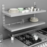 2-Tier Floating Wall Shelf Stainless Steel 120x30 cm 51048