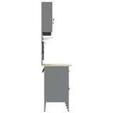 Work Cabinet with Drawer 7 pcs Red Engineered Wood and Steel 3321431