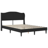 Bed Frame with Headboard Black 135 x 190 cm Faux Leather 42027870