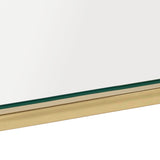 ZNTS Coffee Table Gold Stainless Steel and Tempered Glass 350018
