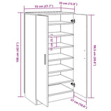 243061 Shoe Cabinet 7 Shelves Oak