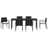 Garden Dining Set 7 pcs Black Powder-Coated Steel 3379252