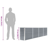 Raised Garden Bed 320x40x77 cm Galvanised Steel Grey 47048