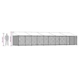 Dog Cage with Roof and Door Grey 10x2x2 m Galvanised Steel 3209571