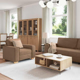 Sofa Set with Cushion 3 pcs Brown 220 x 78 x 84 cm Fabric 3324613