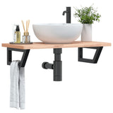 Basin Shelf Wall Mounted Steel and Solid Wood Beech 3302355