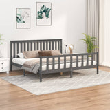 Bed Frame without Mattress Grey 200x200 cm Solid Wood Pine 3188228