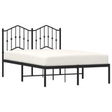 Metal Bed Frame without Mattress with Headboard Black 120x190cm 373786