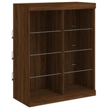 Sideboard with LED Lights Brown Oak 202x37x100 cm 3209190