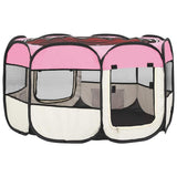 171010 Foldable Dog Playpen with Carrying Bag Pink 110x110x58 cm